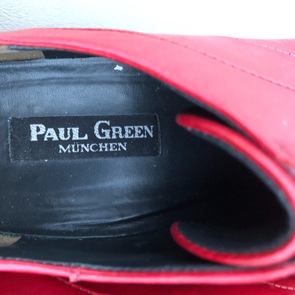 Paul Green Munchen Red Leather Driving Shoes Sz 6 Gem